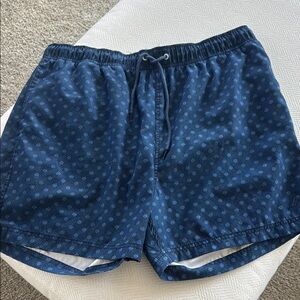 Nautica Blue Athletic Shorts with Elastic Waistband